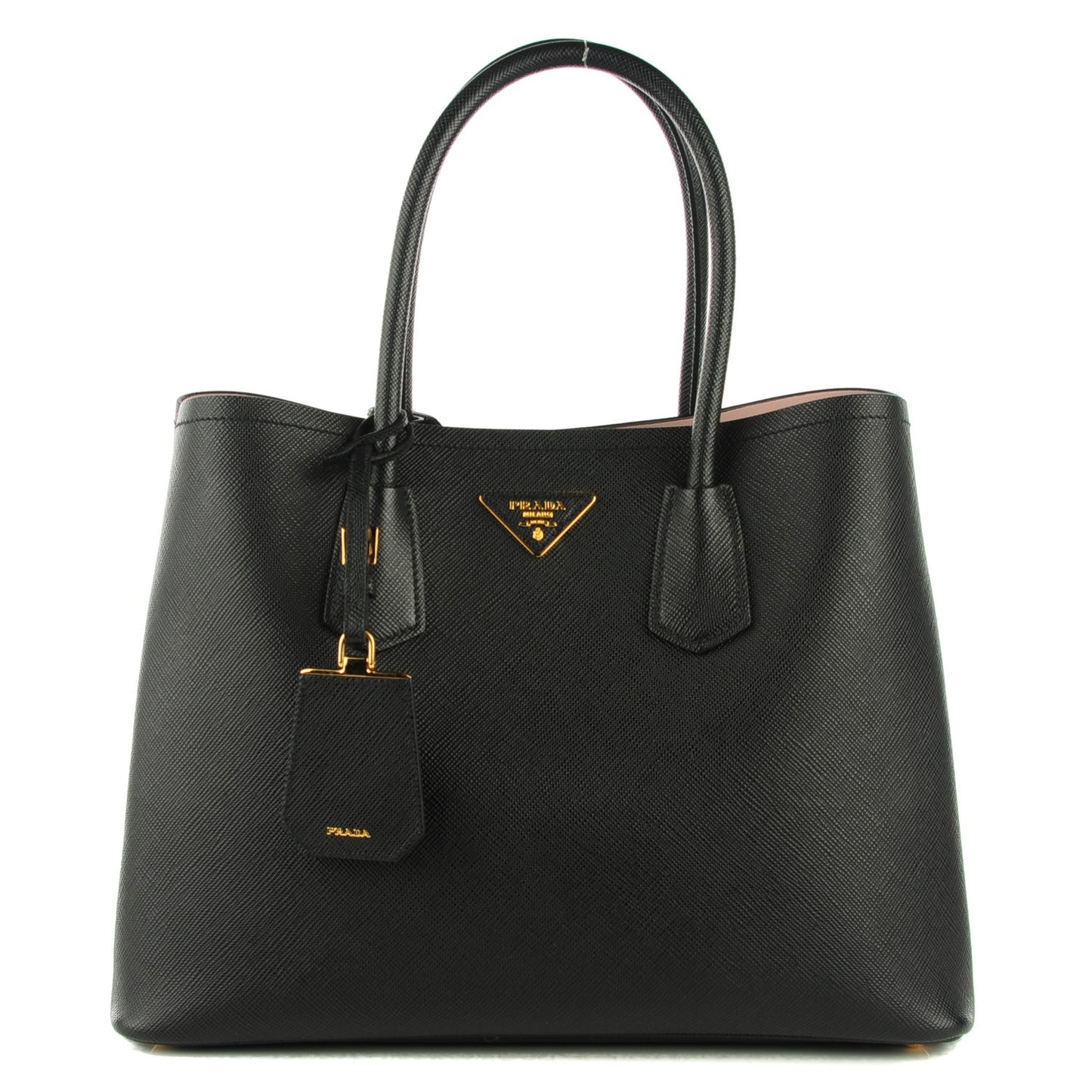 Saffiano Cuir Large Double Bag Black Mughetto
