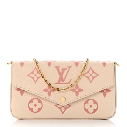 Louis Vuitton Empreinte Monogram Giant By The Pool Felicie Pochette Chain Wallet Creme Rose Trianon 2 of 11