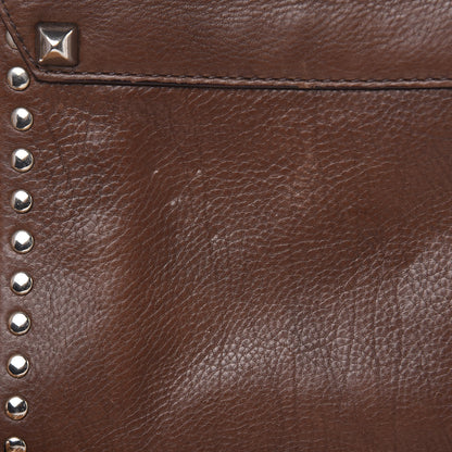 Prada Glace Calfskin Studded Detachable Clutch Shoulder Bag Bruciato 11 of 15