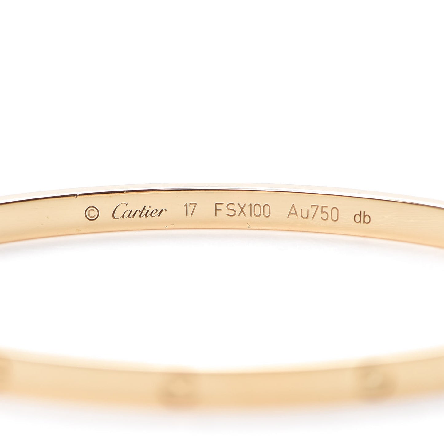 18K Yellow Gold Small LOVE Bracelet 17