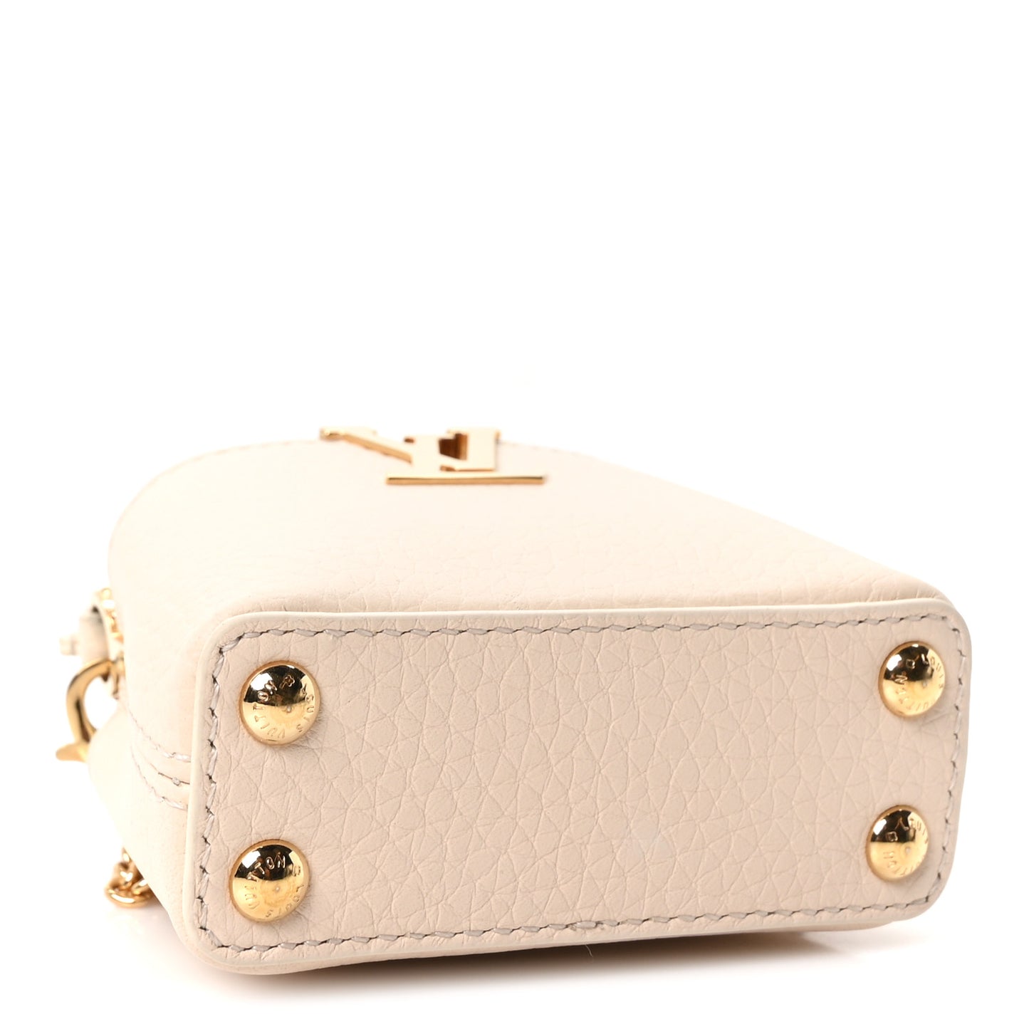 Taurillon Capucines Micro Bag Charm Beige