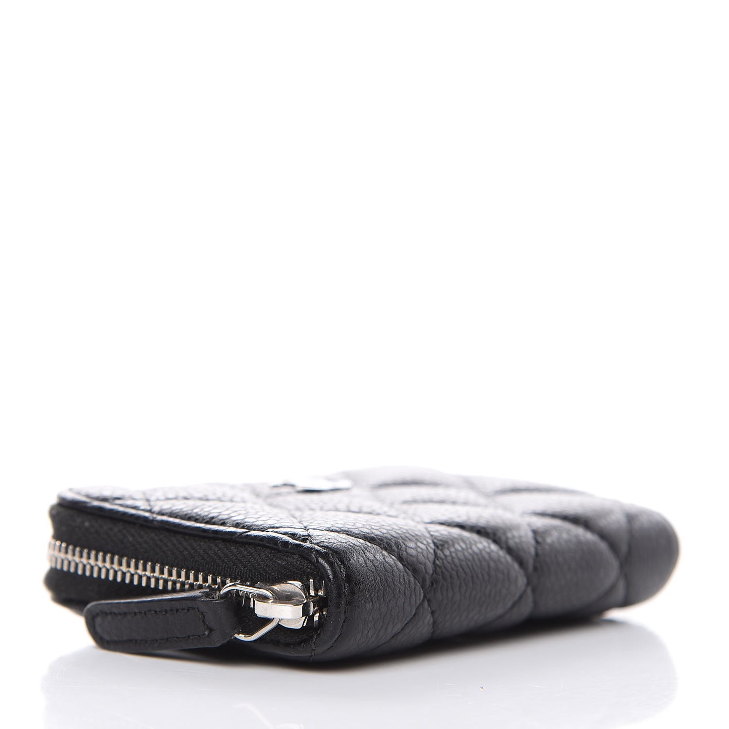 Caviar Quilted Zip Coin Purse Black