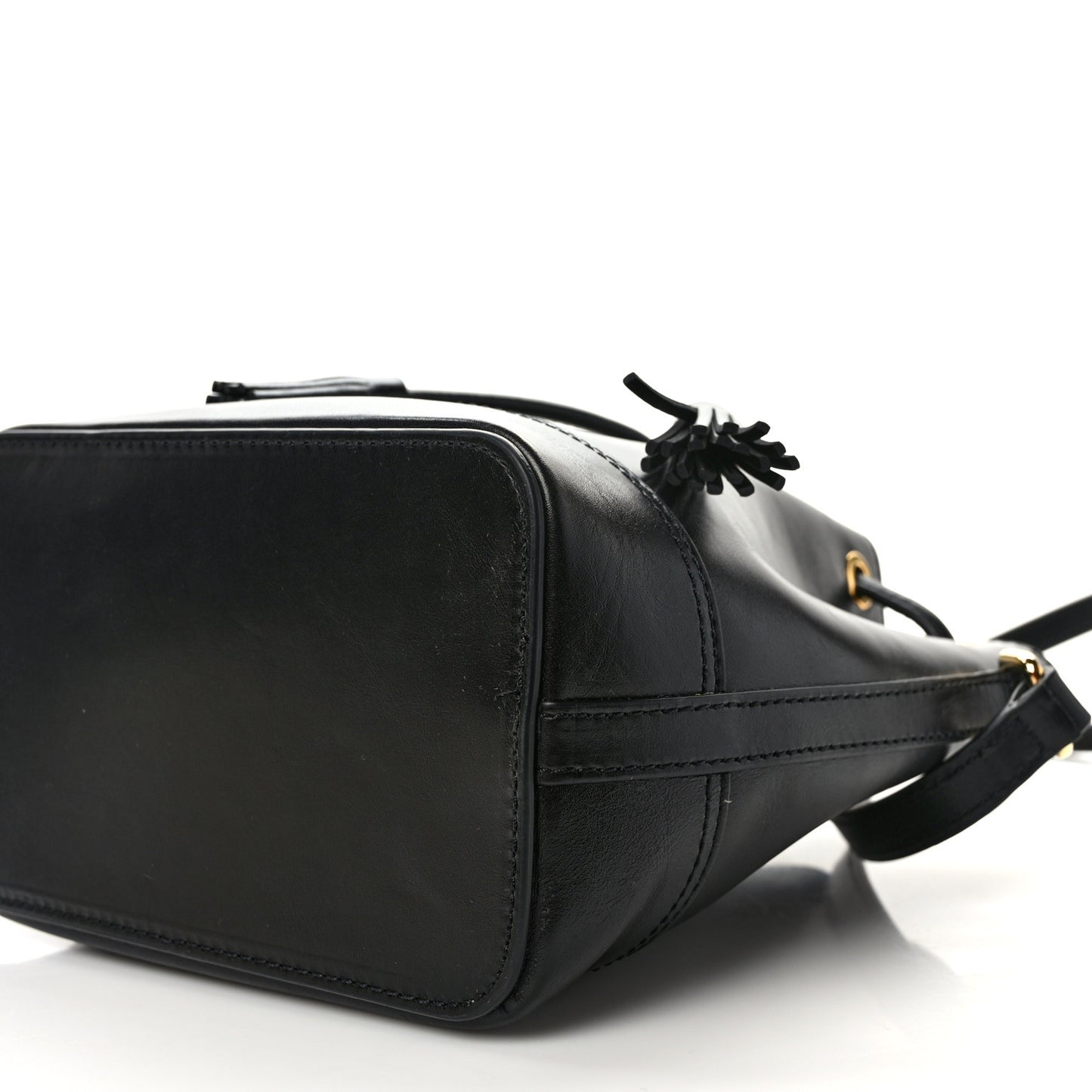 Calfskin Cecilia Small Bucket Bag Black