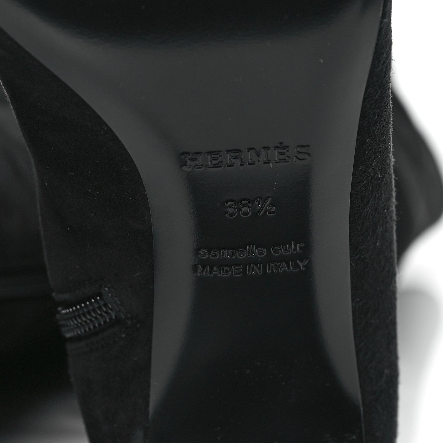 Hermes Velvet Goatskin Betty 60 Boots 38.5 Black 6 of 6
