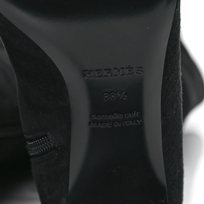 Hermes Velvet Goatskin Betty 60 Boots 38.5 Black 6 of 6