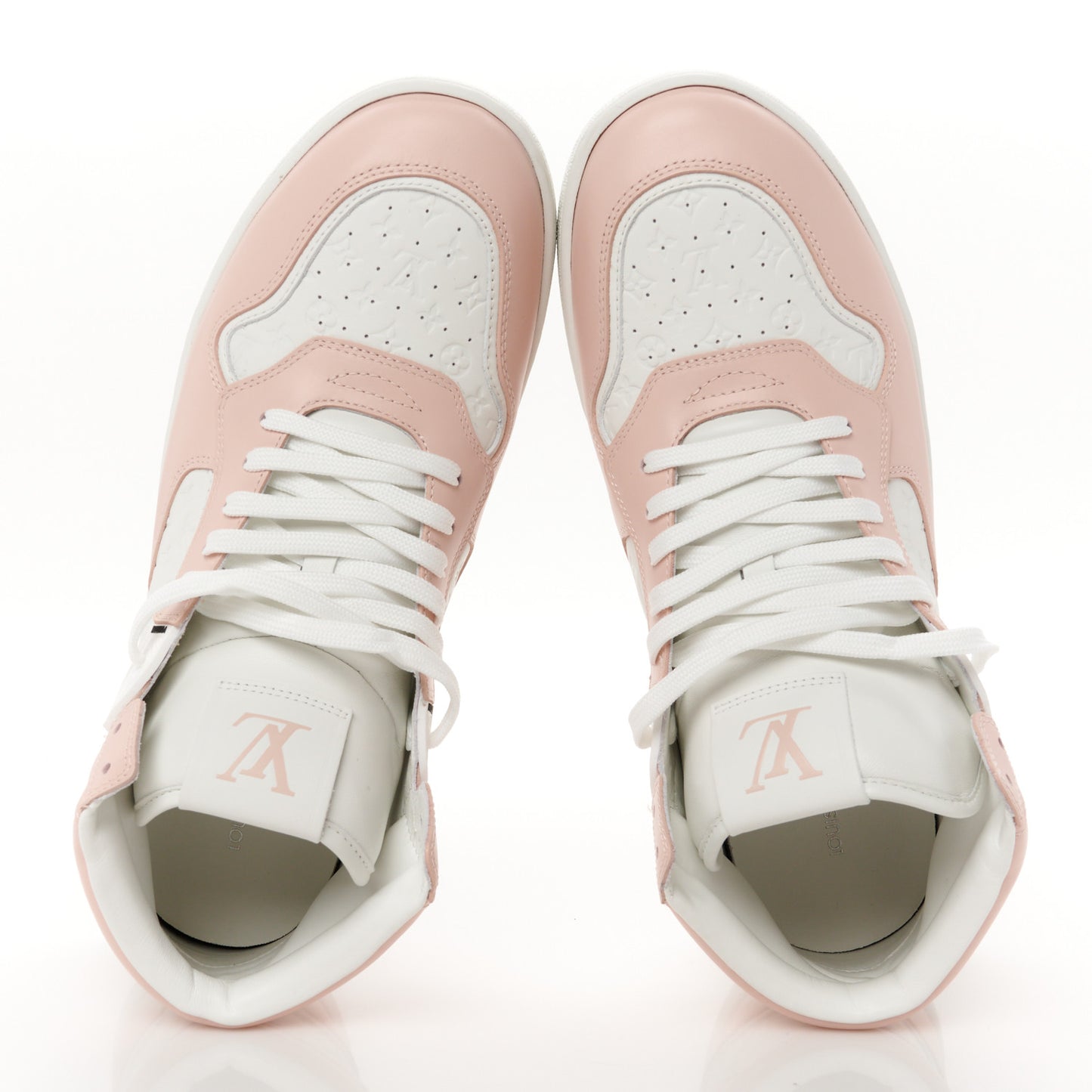 Calfskin Monogram Womens LV Stadium Mid Top Sneaker 42 Rose Clair Pink