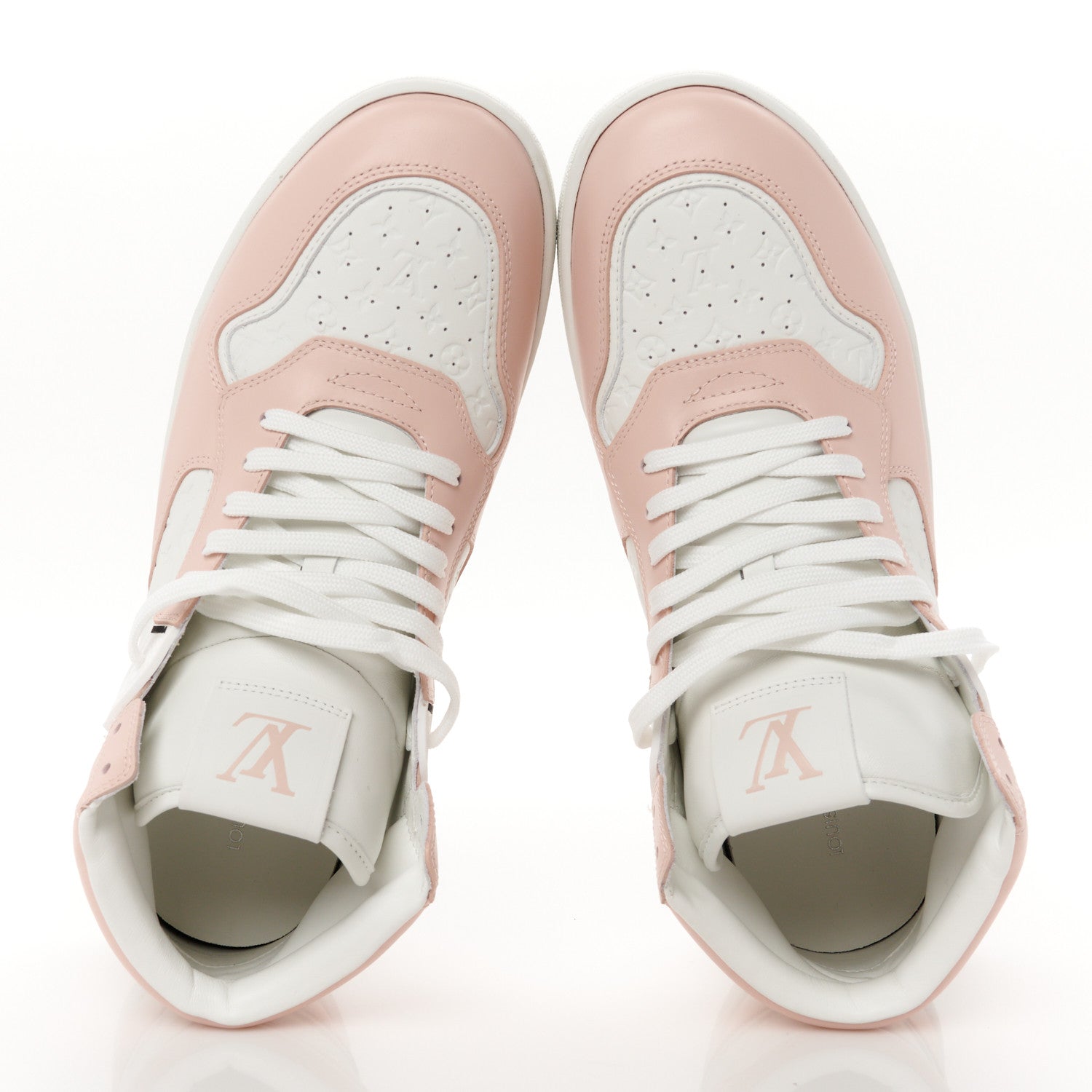 Louis Vuitton Calfskin Monogram Womens LV Stadium Mid Top Sneaker 42 Rose Clair Pink 2 of 11