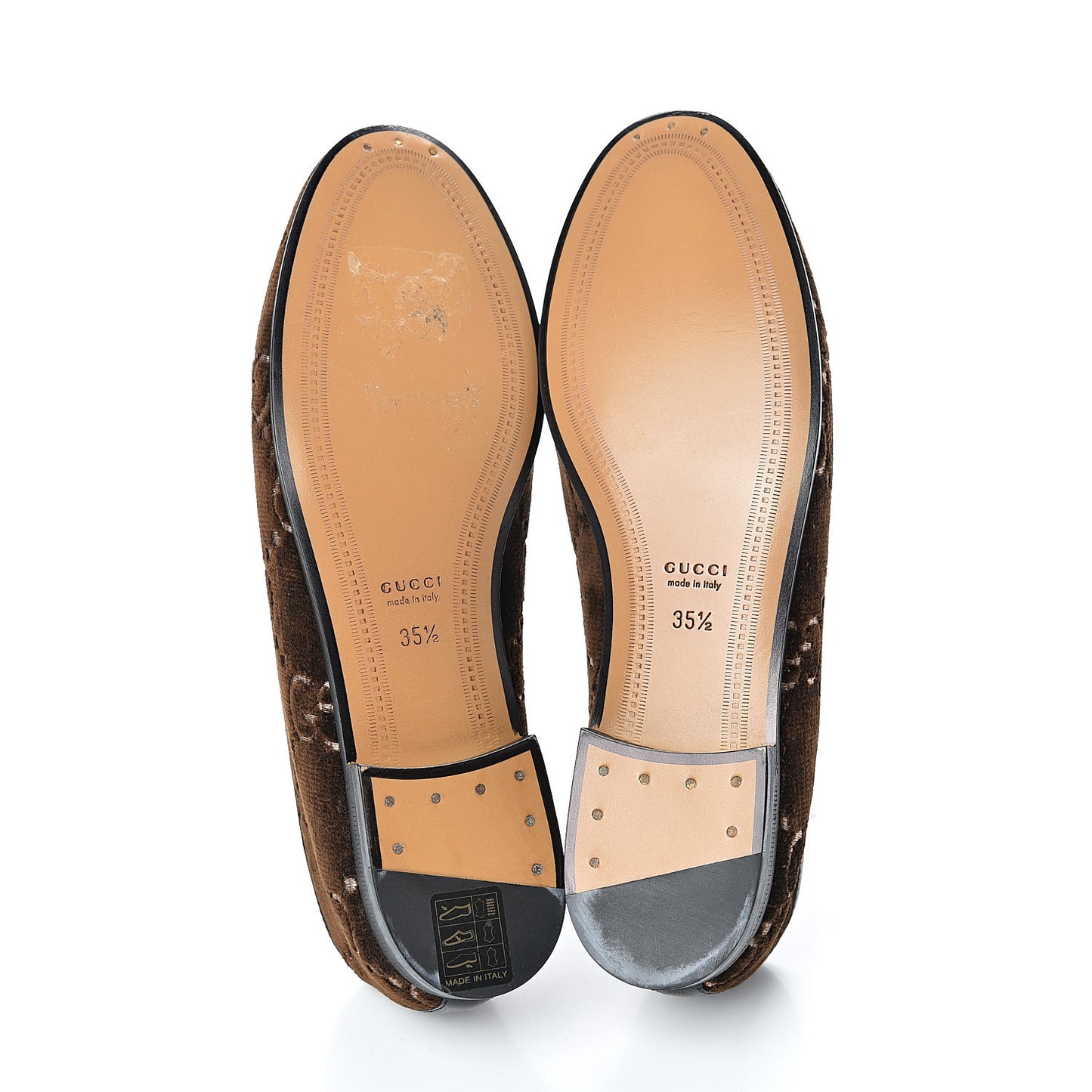 Velvet GG Monogram Horsebit Womens Jordaan Loafers 35.5 Brown Black
