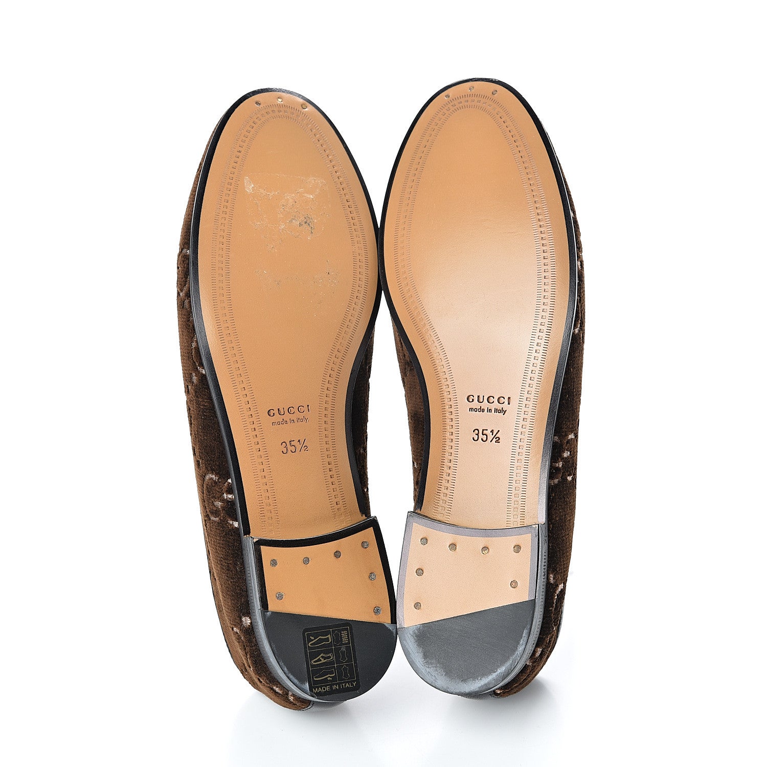 Gucci Velvet GG Monogram Horsebit Womens Jordaan Loafers 35.5 Brown Black 5 of 9