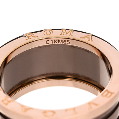 Bulgari 18K Rose Gold Bronze Cermet B.Zero1 Roma Four-Band Ring 61 9.5 4 of 6