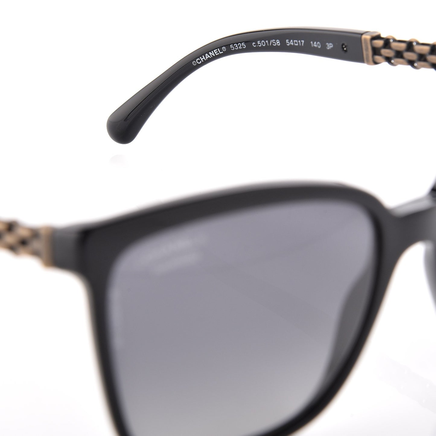 Polarized Square Chain PSunglasses 5325 Black