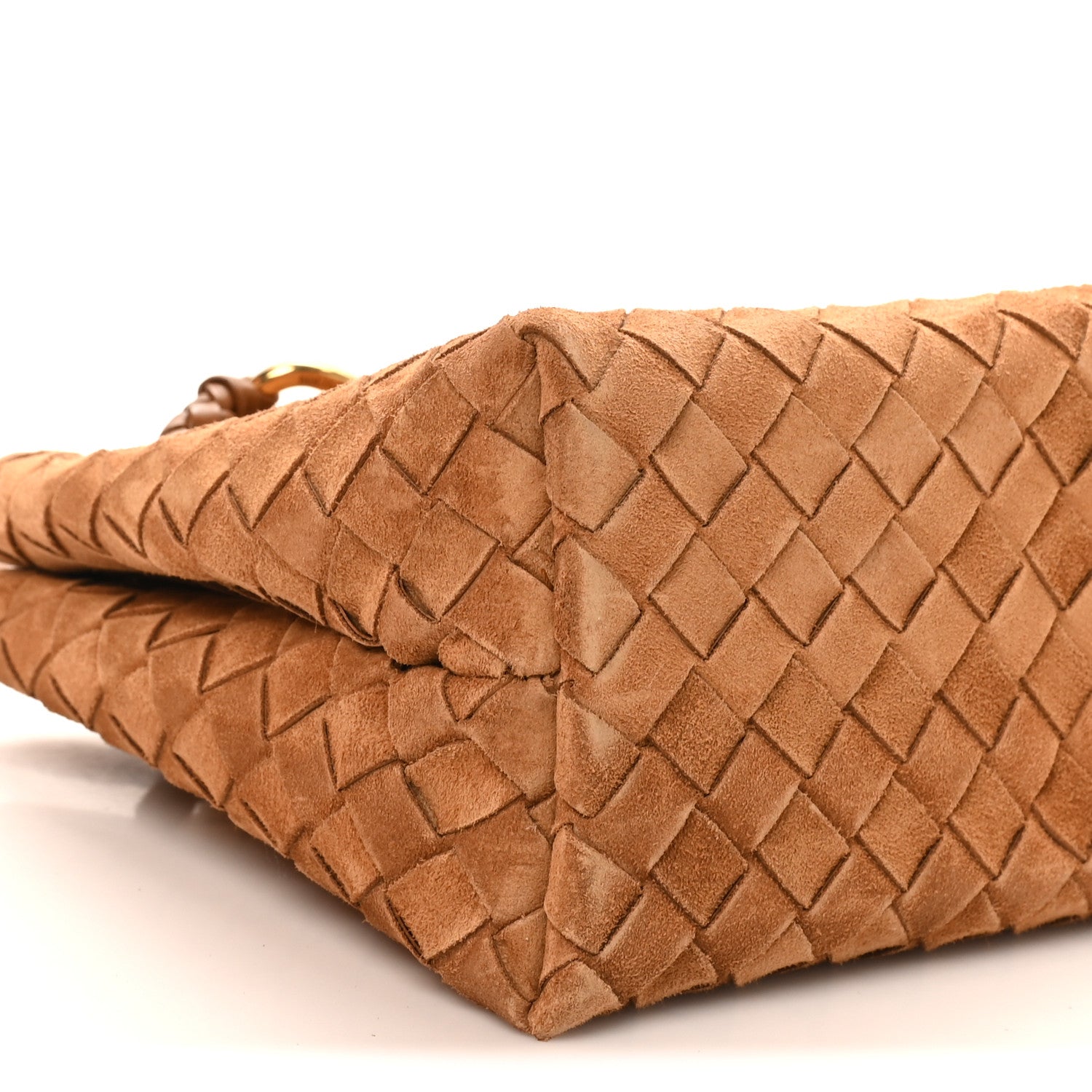 Bottega Veneta Suede Intrecciato Small Andiamo Shoulder Bag Amber 8 of 9