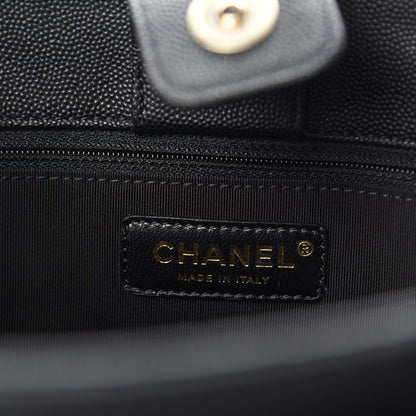 Chanel Caviar Quilted In Out Flap Shopping Tote Black 9 of 12