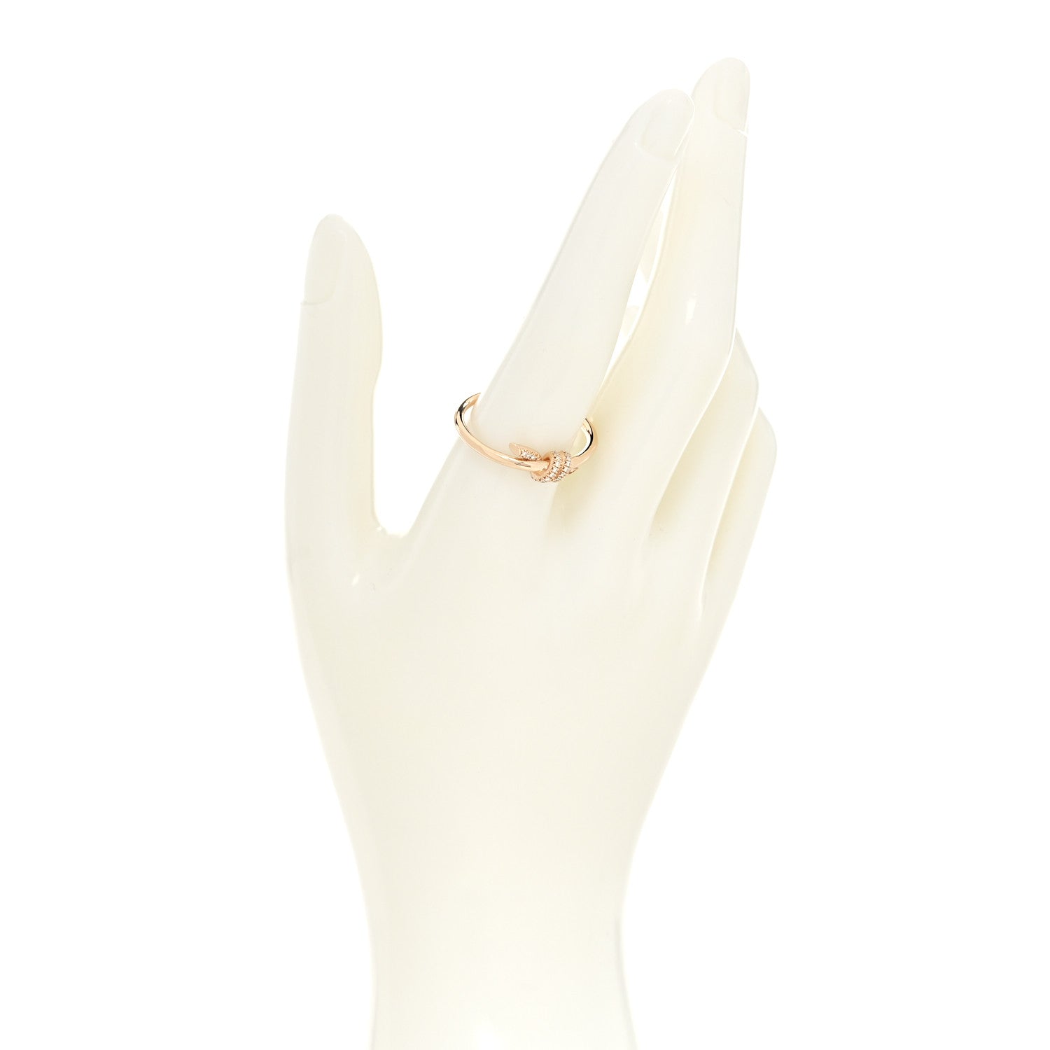 Tiffany 18K Rose Gold Diamond Small Knot Ring 65 11 2 of 4