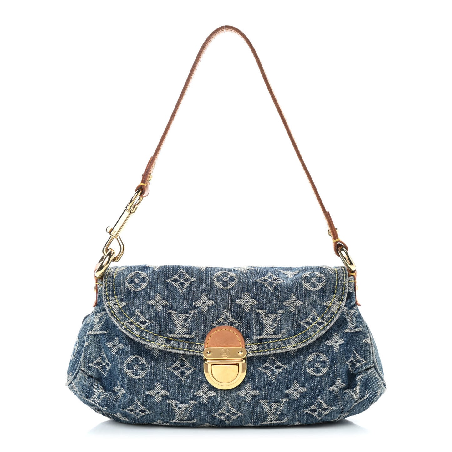 Monogram Denim Mini Pleaty Blue