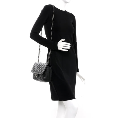Chanel Calfskin Stitched Quilted Flap Black 2 of 8