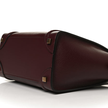 Celine Goatskin Calfskin Micro Luggage Burgundy 9 of 11