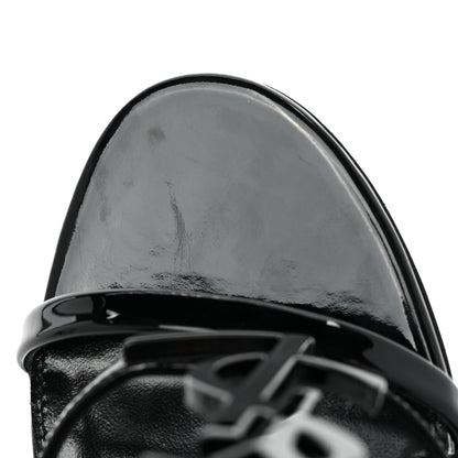 Saint Laurent Patent Cassandra 100 Ankle Strap Sandals 38.5 Black 9 of 11