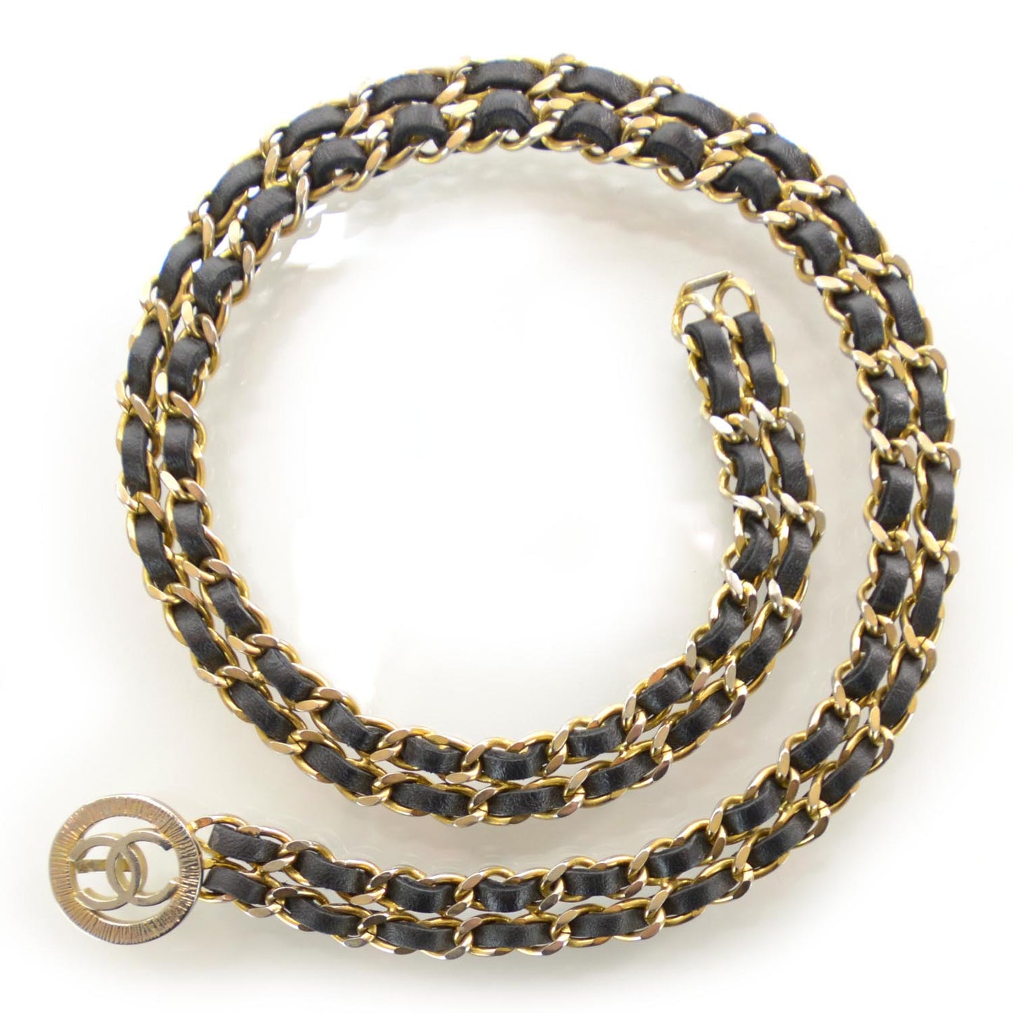 Leather Chain CC Belt