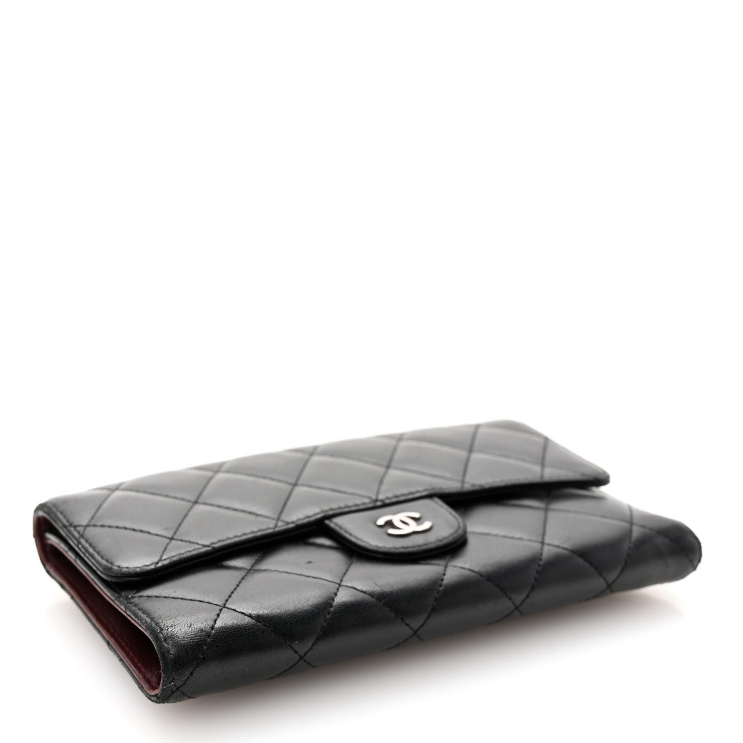 Chanel Lambskin Quilted Large Flap Wallet Black 4 of 14
