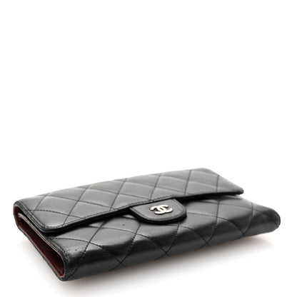 Chanel Lambskin Quilted Large Flap Wallet Black 4 of 14