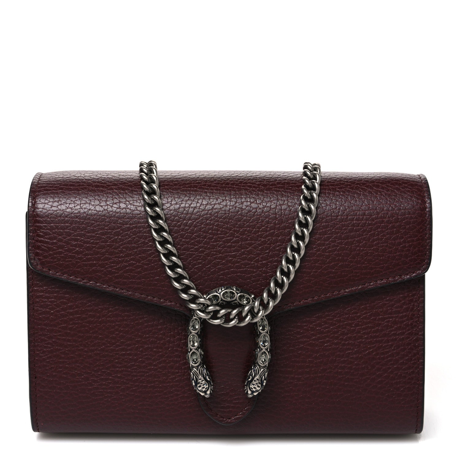 Gucci Dollar Calfskin Crystal Mini Dionysus Chain Wallet Vintage Bordeaux 1 of 11
