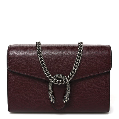 Gucci Dollar Calfskin Crystal Mini Dionysus Chain Wallet Vintage Bordeaux 1 of 11