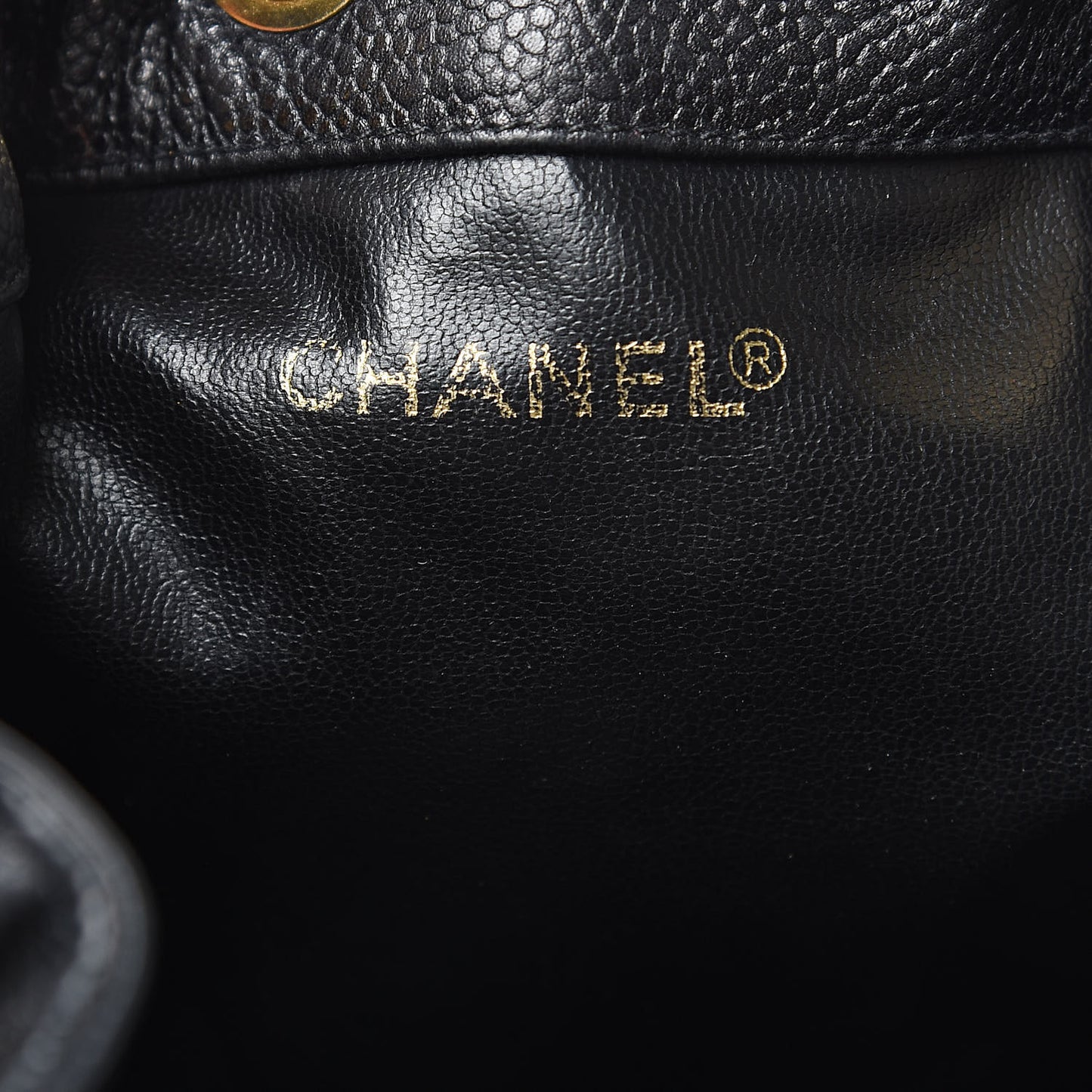 Caviar CC Drawstring Shoulder Bag Black