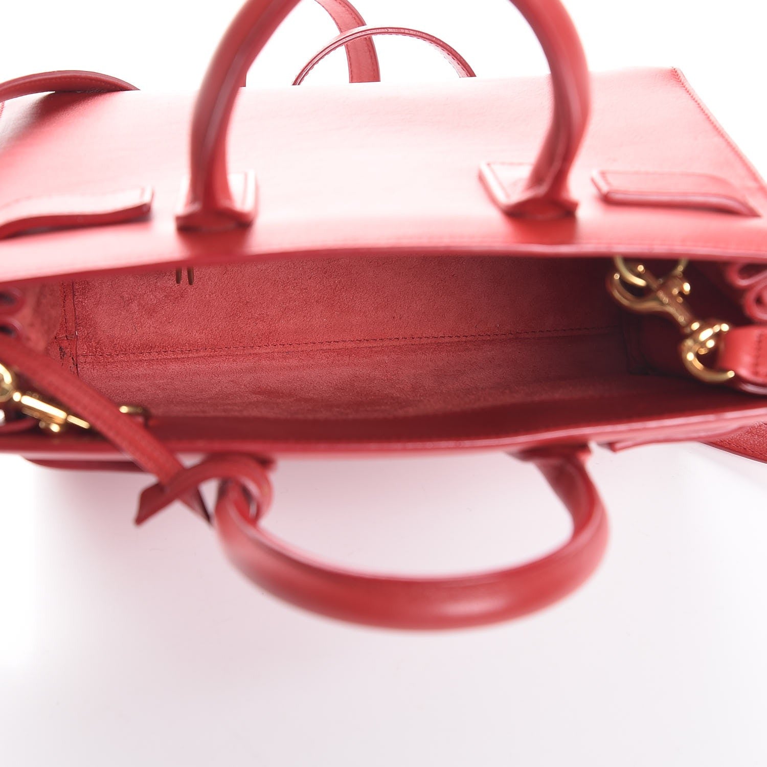 Saint Laurent Calfskin Nano Sac De Jour Lipstick Red 5 of 7