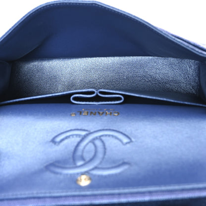 Chanel Iridescent Caviar Quilted Small Double Flap Dark Blue 5 of 10