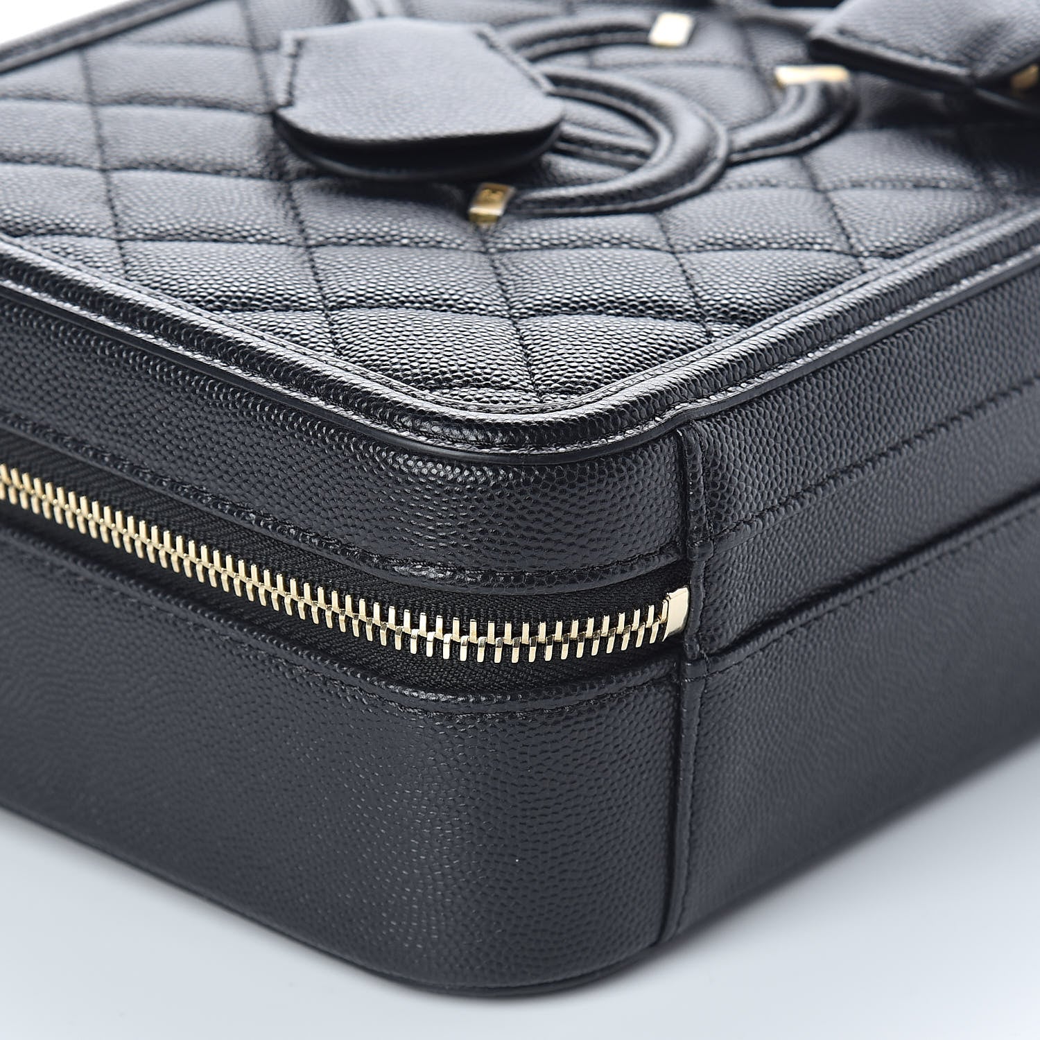 Chanel Caviar Quilted Medium CC Filigree Vanity Case Black 9 of 11