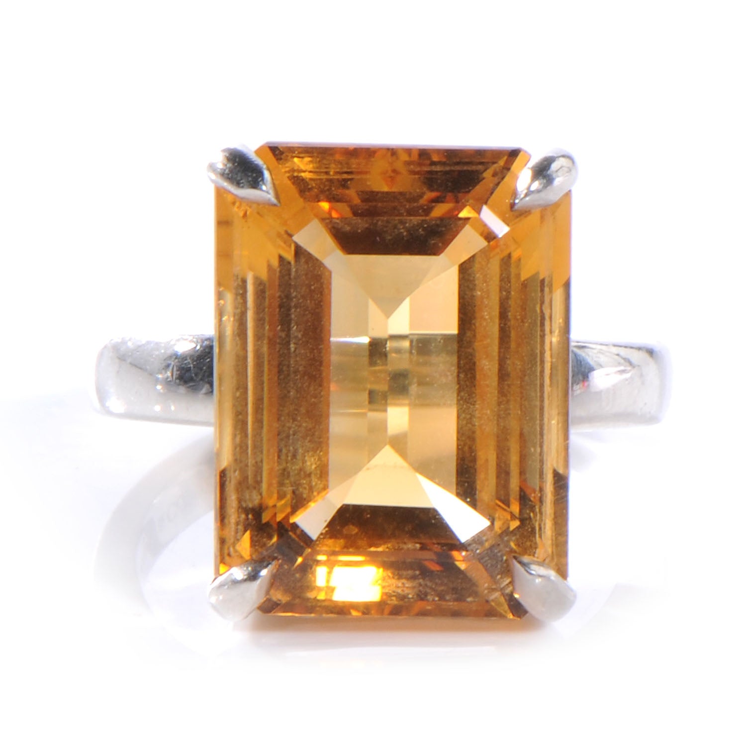Tiffany Sterling Silver Citrine Cocktail Ring 6 1 of 5