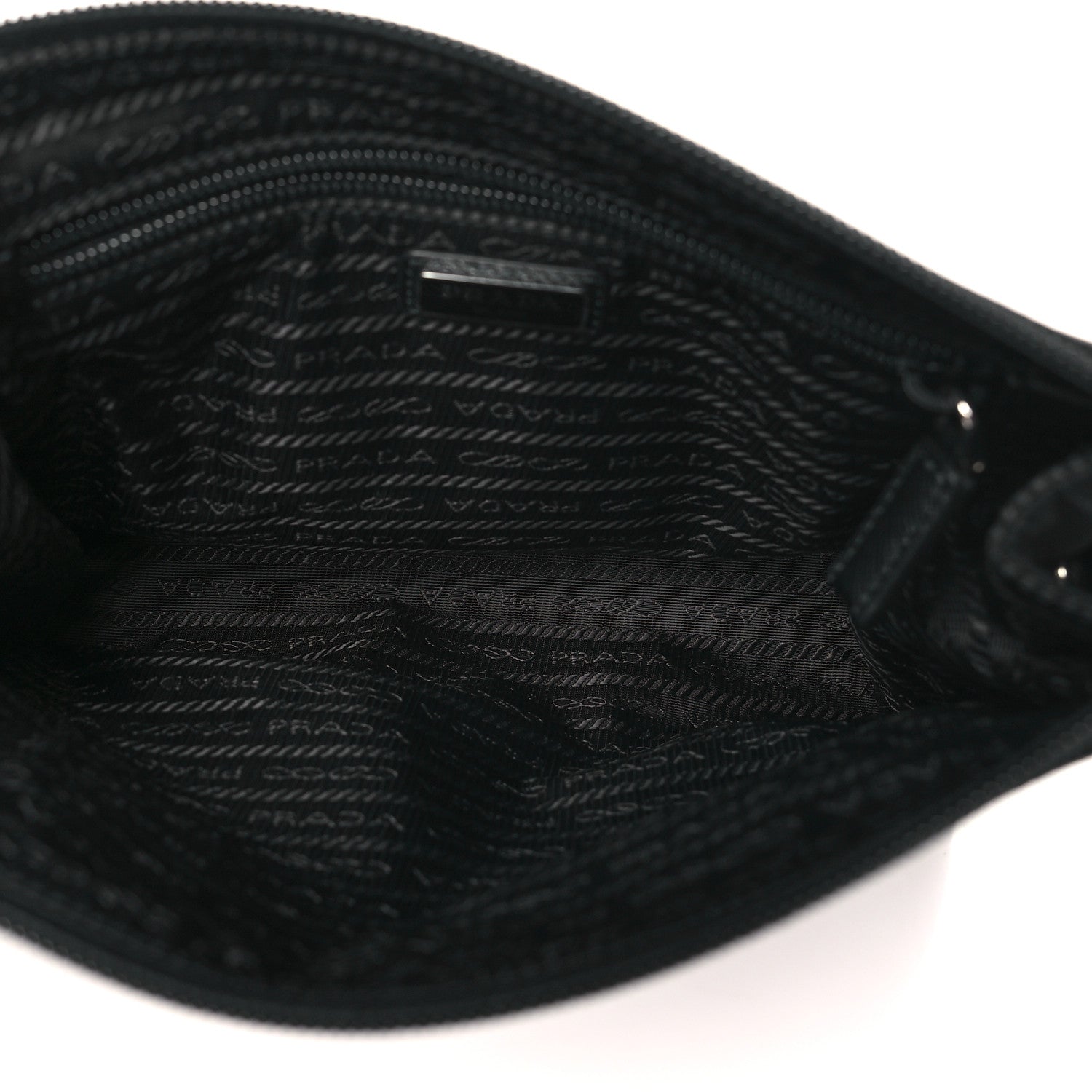 Prada Tessuto Nylon Saffiano Wristlet Black 5 of 10