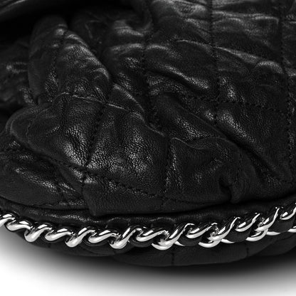 Chanel Washed Lambskin Quilted Medium Chain Around Messenger Black 9 of 12