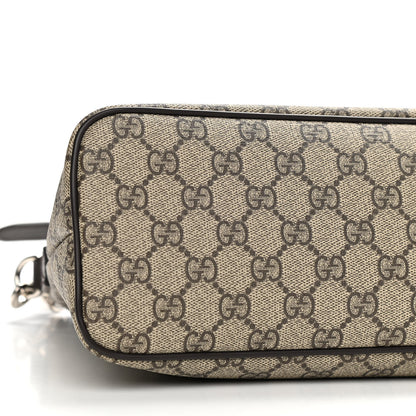 Gucci GG Supreme Monogram Small Zippered Tote Dark Brown 9 of 10