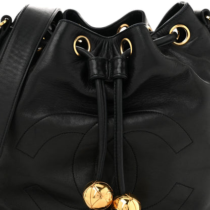 Chanel Lambskin CC Drawstring Bag Black 10 of 13