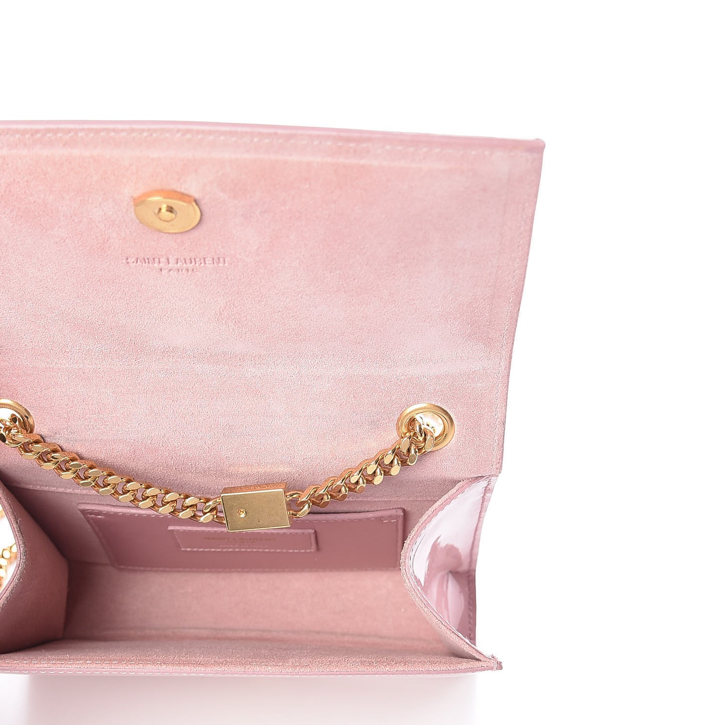 Patent Small Classic Monogram Kate Satchel Dragee