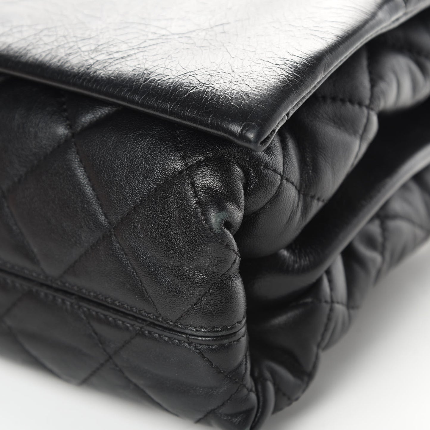 Calfskin Quilted Jumbo Soft Elegance Flap Black