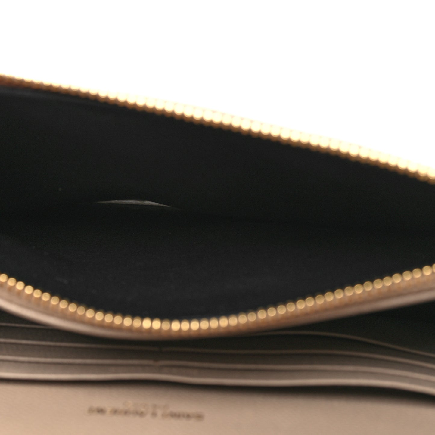 Grain De Poudre Matelasse Chevron Monogram Envelope Chain Wallet Dark Beige