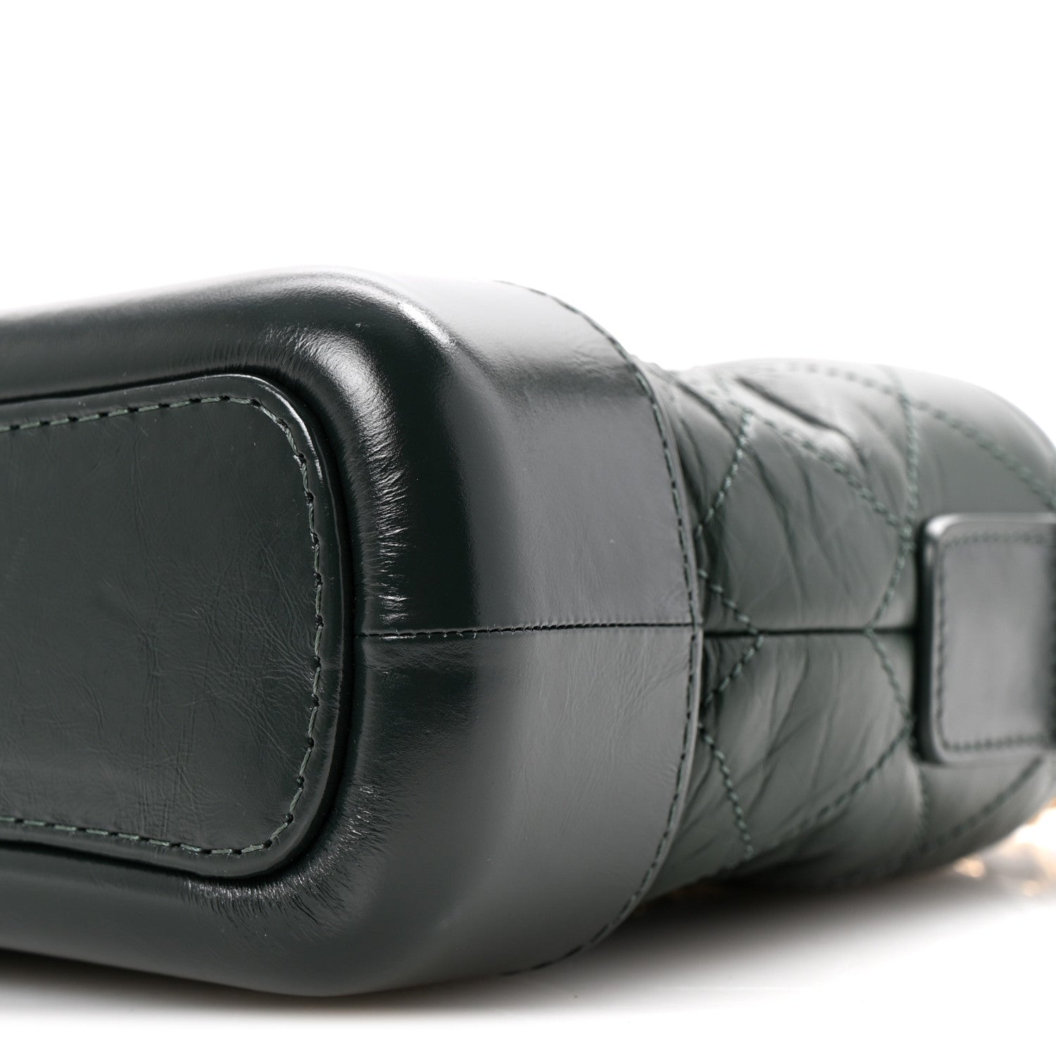Chanel Aged Calfskin Quilted Small Gabrielle Hobo Dark Green 19 of 29