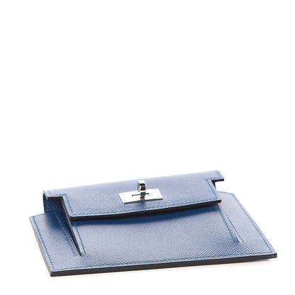 Hermes Madame Calfskin Kelly Pocket Compact Wallet Deep Bleu 4 of 8