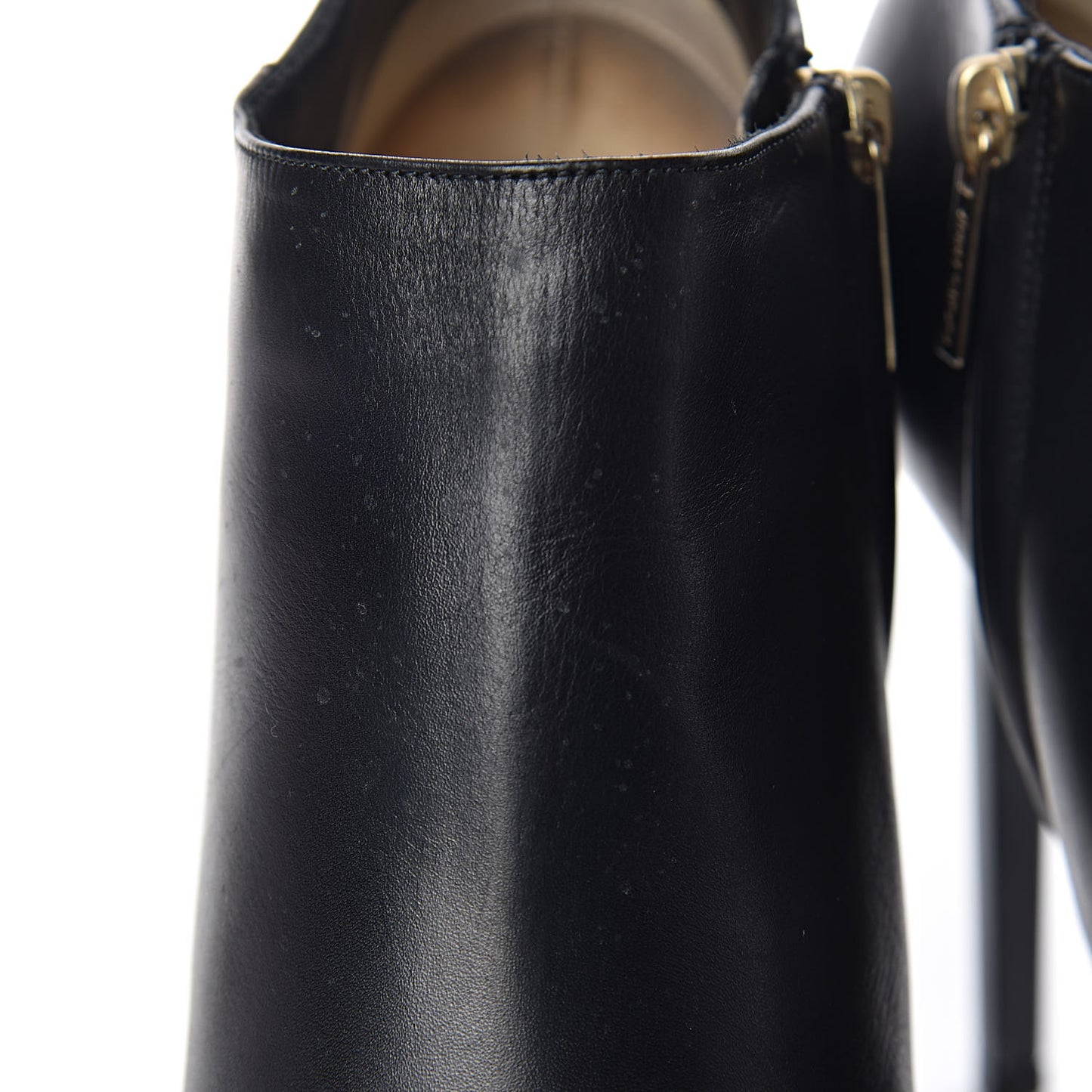 Shiny Grainy Lambskin Lindsey 100 Ankle Boots 40.5 Black