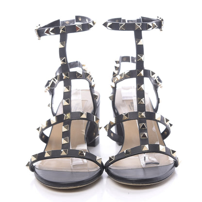 Valentino Garavani Calfskin Rockstud 60mm City Sandals 38 Black 2 of 9