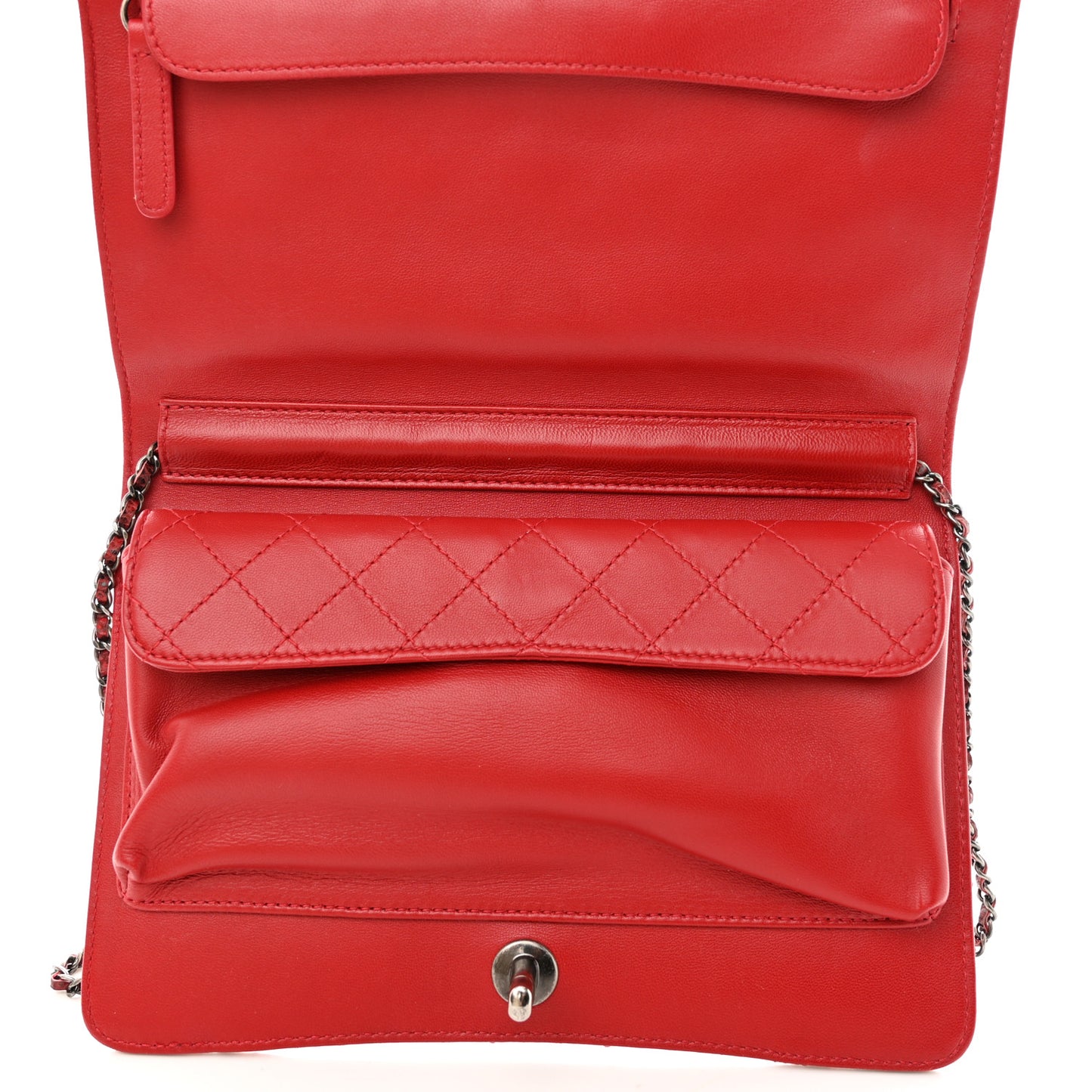 Karung Quilted Clutch Flap Red