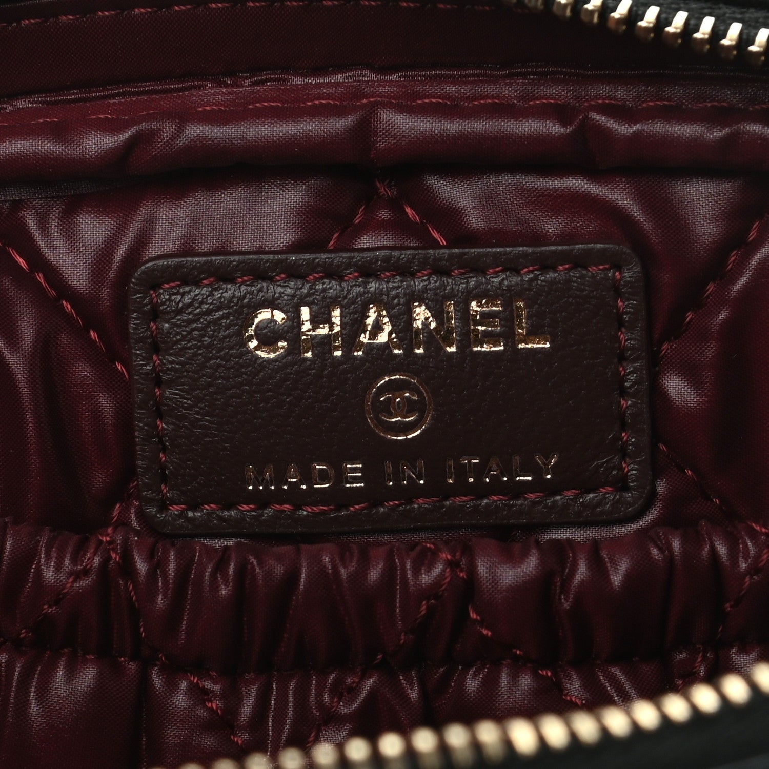Chanel Lambskin Quilted Small Curvy Pouch Cosmetic Case Black 6 of 8