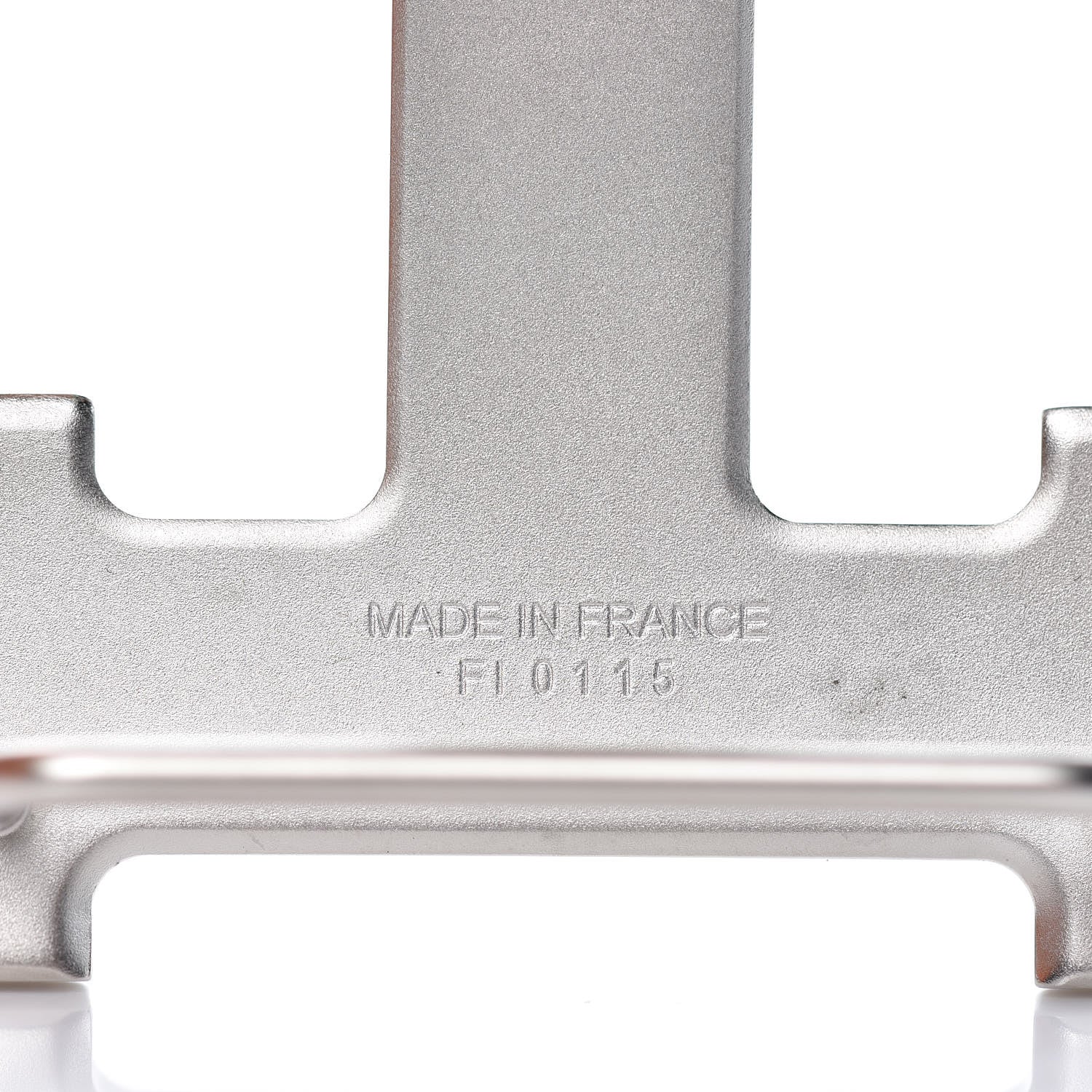 Hermes Palladium Martelee 32mm H Belt Buckle Silver 3 of 4