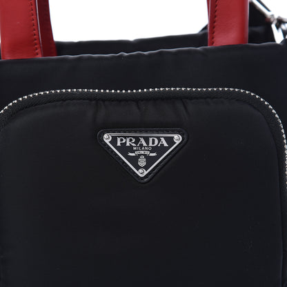 Prada Tessuto Nylon Pocket Small Cargo Tote Black Fuoco 11 of 11