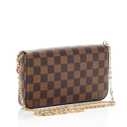Louis Vuitton Damier Ebene Pochette Felicie Chain Wallet 3 of 8