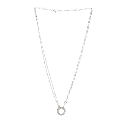 Cartier 18K White Gold 2 Diamond LOVE Necklace 3 of 5