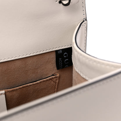 Gucci Calfskin Embroidered Mini Sylvie Top Handle Bag White 8 of 10